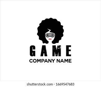 human head logo with game symbol eyes