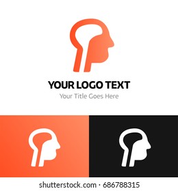 Human head logo template. Logo branding for your new corporate company. File can be use vector eps and image jpg formats