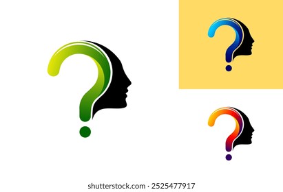 human head logo vector template idea
