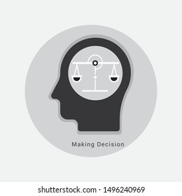 human head Making Decision icon concept - Illustration