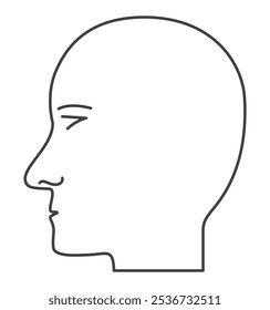 Human head man face outline icon