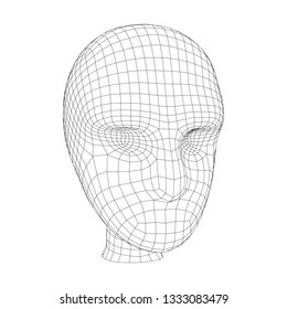Humanmedizinischer Hautscan. Modellbild-Wireframe-Low-Poly-Vektorillustration