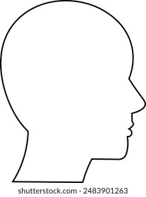 Ilustración del icono del Vector médico de la cabeza humana aislada en el fondo blanco