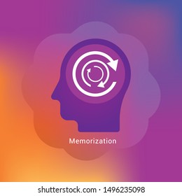 human head Memorization icon concept - Illustration