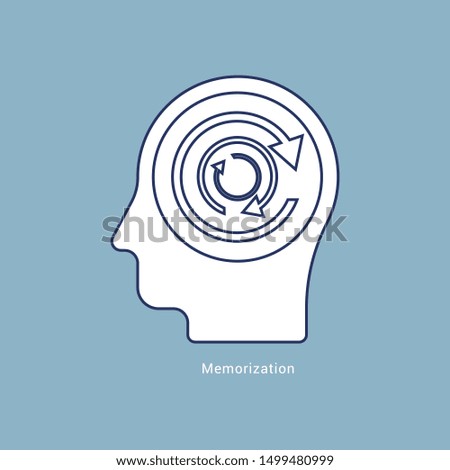 human head Memorization icon concept - Illustration