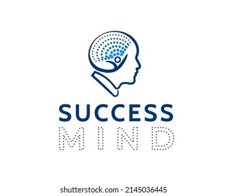 human head mind success brain logo symbol template illustration