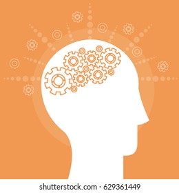 human head mind teamwork gear
