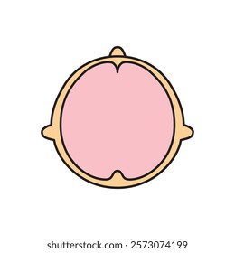 human head model, brains, outline, head top view, vector file set,  color illustration
