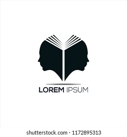 Human head and open book