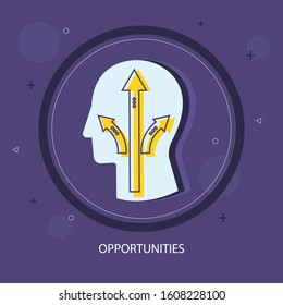 Human head opportunity icon. Simple illustration of human head opportunity vector icon for web design