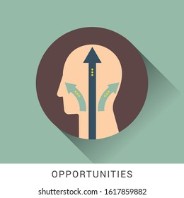 Human head opportunity icon. Simple illustration of human head opportunity vector icon