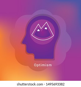 human head Optimism mind concept icon - Illustration