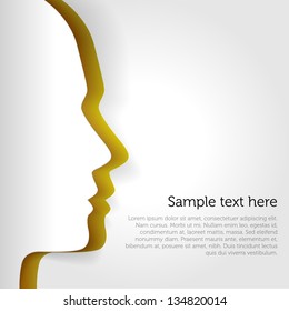 Human Head Paper Vector Card