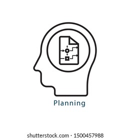 human head Planning icon concept Illustration