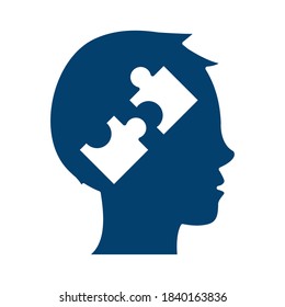 Human Head Profile Brain Puzzles Silhouette Stock Vector (royalty Free 