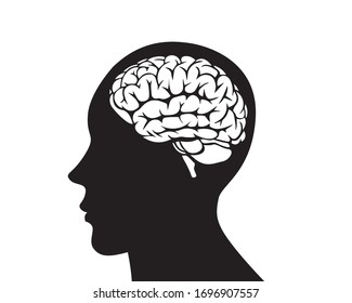 Silhouette Mans Head Volume Image Brain Stock Vector (Royalty Free ...