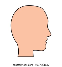 human head profile character man vector illustration