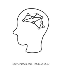 Menschliches Kopfprofil mit Schaltkreissymbol. Gliedern Sie doodle Kognition Brain und Science Symbol. Vektorgrafik