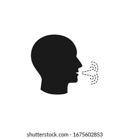 Human Head Profile Cough Exhalation Black Stock Vector (Royalty Free ...