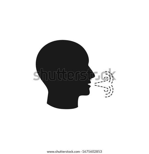 Human Head Profile Cough Exhalation Black Stock Vector (Royalty Free ...