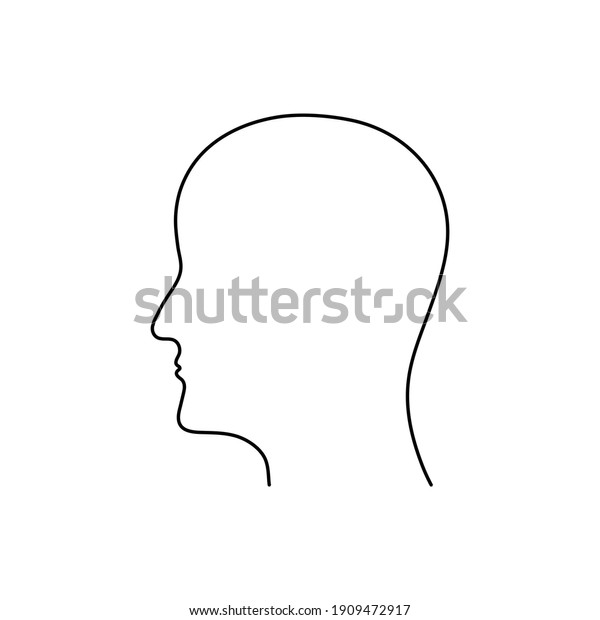 human head profile icon\
- vector line 