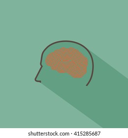 Human Head Profile - Isolated On Green Background - Vector Illustration, Graphic Design. Abstract Concept 