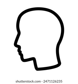 Icono de perfil de cabeza humana. Imagen Clipart aislada sobre fondo blanco
