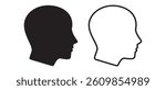 Human head profile silhouette icon set vector illustration.
