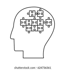 human head puzzle creative outline
