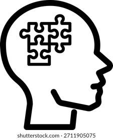 Cabeça humana com peça de quebra-cabeça - transtorno mental e conceito de solução