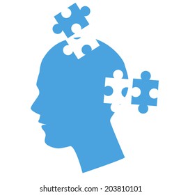 Human Head Puzzle Pieces Stock Vector (Royalty Free) 203810101 ...