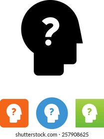 Human head with question mark icon