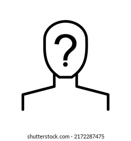 The human head. Question mark symbol. question, Illustration Design Vector Icon.