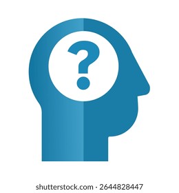 human head with question mark – vector icon	