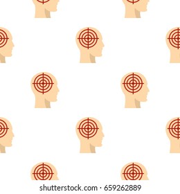 Human head with red crosshair pattern seamless for any design vector illustration