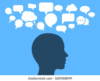 Silhouette Human Head Surrounded By Brightly Stock Vector (Royalty Free ...