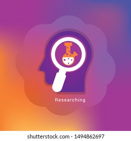 human head Researching icon concept vector