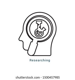 human head Researching icon concept vector