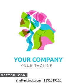 Human head scattered icon/logo