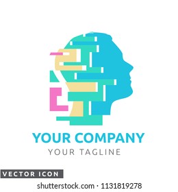 Human head scattered icon/logo