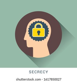 human head Secrecy icon concept vector illustration