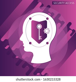 Human head Secrecy icon concept vector illustration