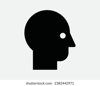 Human Head Shape Symbol Silhouette Man Portrait User Member Männliche Gesicht Avatar Profil Seitenansicht Schwarz Weiße Linie Umrisszeichen EPS Vektorsymbol