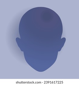 a human head shape with purple gradations