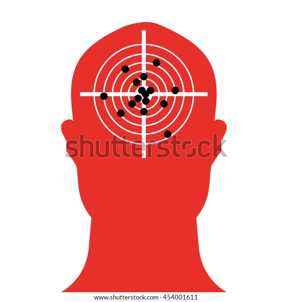 Human Head Shape Silhouette Shooting Target Stock Vector (Royalty Free ...