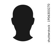 Human head shape vector icon. Person profile silhouette sign. Anonymous face user symbol. Avatar portrait logo. Clip-art illustration.