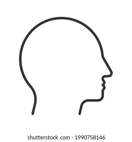 Human head shape vector icon. Person side profile silhouette sign. Man face symbol. Avatar portrait illustration. Isolated on white background.