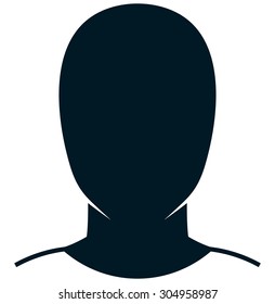 Human head and shoulders simple illustration isolated on white