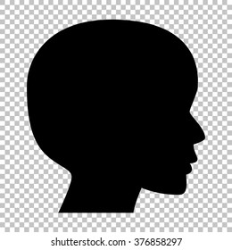 Human head sign. Flat style icon on transparent background