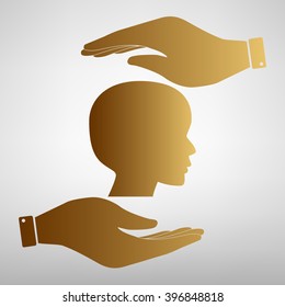 Human head sign Golden Effect.